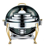 A型镀金球顶全翻盖豪华宴会汤炉 自助餐汤炉