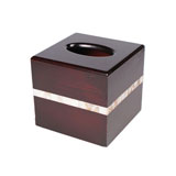 古德轩 SH1203 正方形纸巾盒（红木色，镶大理石）